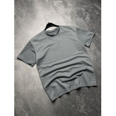 Легка чоловіча футболка оверсайз (oversize) зручна сіра / Стильні футболки чоловічі брендові