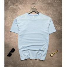 Літня чоловіча футболка оверсайз (oversize) на кожен день блакитна / Стильні футболки чоловічі брендові
