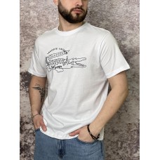 Літня класична чоловіча футболка повсякденна біла / Якісні футболки чоловічі брендові