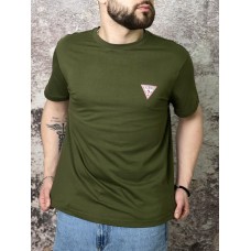 Легка класична чоловіча футболка повсякденна кольору хакі / Якісні футболки чоловічі брендові