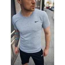 Літня класична чоловіча футболка повсякденна сіра / Стильні футболки чоловічі брендові