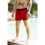 Стильні купальні шорти для чоловіків червоні однотонні / Шорти пляжні чоловічі для купання