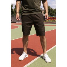Зручні трикотажні шорти для чоловіків літні повсякденні  оверсайз  кольору хакі / Шорти спортивні чоловічі трикотажні