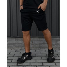 Модные трикотажные шорты для мужчин летние повседневные свободные  черные / Шорты спортивные мужские трикотажные
