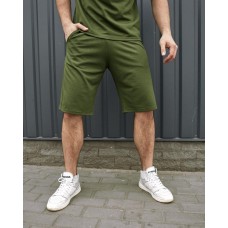 Стильні трикотажні шорти для чоловіків літні повсякденні вільні  кольору хакі / Шорти спортивні чоловічі трикотажні