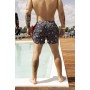 Стильні купальні шорти для чоловіків чорні з принтом / Шорти пляжні чоловічі для плавання