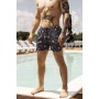 Стильні купальні шорти для чоловіків чорні з принтом / Шорти пляжні чоловічі для плавання