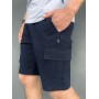 Стильные трикотажные шорты мужские легкие на каждый день  оверсайз  синие / Шорты спортивные мужские трикотажные