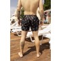 Зручні шорти для купання для чоловіків чорні з малюнком / Шорти пляжні чоловічі для плавання