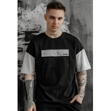 Літня чоловіча футболка оверсайз (oversize) зручна чорна | Якісні футболки чоловічі брендові