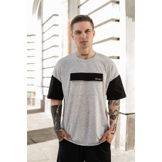 Легка чоловіча футболка оверсайз (oversize) повсякденна сіра | Якісні футболки чоловічі брендові
