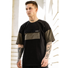 Легка чоловіча футболка оверсайз (oversize) повсякденна чорна | Стильні футболки чоловічі брендові