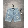 Удобные джинсовые шорты для мужчин легкие повседневные  оверсайз  голубые / Шорты джинсовые мужские рваные