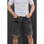Стильні джинсові шорти для чоловіків літні повсякденні  оверсайз чорні / Шорти джинсові чоловічі рвані