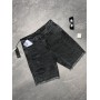 Стильні джинсові шорти для чоловіків літні повсякденні  оверсайз чорні / Шорти джинсові чоловічі рвані