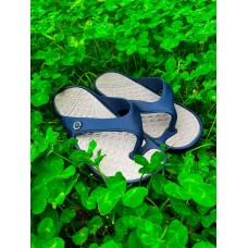 Зручні шльопки в'єтнамки чоловічі пляжні матеріал гума синього кольору