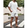Літній модний чоловічий літній комплект шорти + футболка casual білий