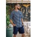 Легкий стильный мужской костюм на лето шорты + футболка casual синий