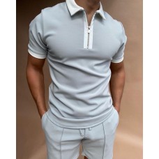 Зручний модний чоловічий костюм на літо футболка та шорти на кожен день сірого кольору
