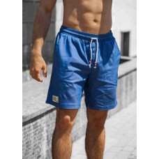 Модні трикотажні шорти для чоловіків літні на кожен день  оверсайз  синього кольору / Шорти спортивні чоловічі трикотажні