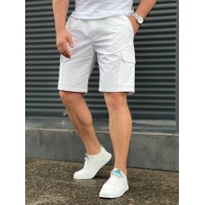 Модные трикотажные шорты для мужчин легкие на каждый день свободные  белые / Шорты спортивные мужские трикотажные