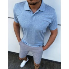Модная  polo футболка мужская летняя на каждый день голубая /  Футболки поло мужские брендовые