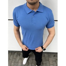 Модна  polo футболка чоловіча легка повсякденна синього кольору | Футболки поло чоловічі брендові