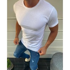 Летняя классическая мужская футболка на каждый день белая | Стильные футболки мужские брендовые