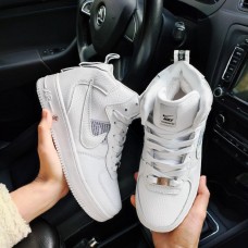 Жіночі кросівки Nike Air Force 1 Mid LV8 White білі (хутро)