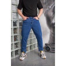 Зручні джинси мом чоловічі оверсайз на кажен день демісезонні синього кольору | Джинсові mom штани чоловічі