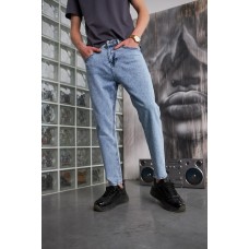 Модные джинсы мом мужские широкие на каждый день весна осень голубые | Джинсовые mom штаны мужские