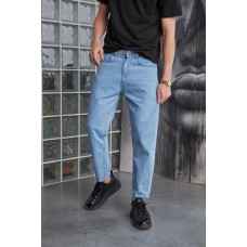 Зручні джинси моми чоловічі оверсайз повсякденні демісезонні блакитні | Джинсові mom штани чоловічі