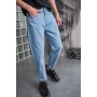 Зручні джинси моми чоловічі оверсайз повсякденні демісезонні блакитні | Джинсові mom штани чоловічі