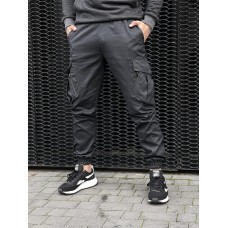 Крутые коттоновые спортивные мужские штаны легкие повседневные демисезонные серого цвета | Спортивные брюки мужские