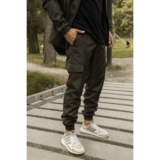 Спортивні чоловічі штани карго легкі весна осінь літо кольору хакі | Спортивні брюки з кишенями