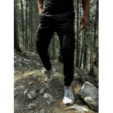 Модні котонові спортивні чоловічі штани легкі на кожен день весна осінь літо чорні | Спортивні брюки чоловічі