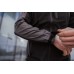 Куртка ветровка мужская повседневная непромокаемая без капюшона черная с серым весна осень