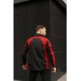 Куртка ветровка мужская повседневная непромокаемая без капюшона черная с красным демисезонная