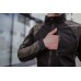 Куртка ветровка мужская повседневная непромокаемая без капюшона черная с хаки демисезонная