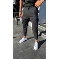 Модні бавовняні чоловічі штани легкі повсякденні демісезонні чорні | Класичні бавовняні чоловічі брюки