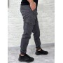 Джинси джогери чоловічі карго з накладними кишенями антрацит | Сірі коттонові штани джогери з манжетами