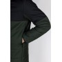 Удобная куртка мужская демисезонная длинная с капюшоном стеганая хаки с черным | Куртки мужские весна осень