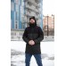 Удобная куртка мужская демисезонная длинная с капюшоном стеганая хаки с черным | Куртки мужские весна осень
