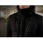Комфортна куртка чоловіча пуховик тепла зима стьобана з капюшоном чорна | Куртки чоловічі зима
