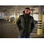 Комфортная куртка мужская пуховик теплая зимняя стеганая с капюшоном хаки | Куртки мужские зима
