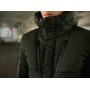 Комфортна куртка чоловіча пуховик тепла зимня стьобана з капюшоном кольору хакі | Куртки чоловічі зима