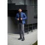 Зручна коротка куртка чоловіча весна-осінь стьобана синього кольору | Демісезонні чоловічі куртки