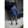 Зручна коротка куртка чоловіча весна-осінь стьобана синього кольору | Демісезонні чоловічі куртки