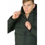 Комфортна куртка чоловіча пуховик тепла зима стьобана з капюшоном кольору хакі | Куртки чоловічі зима