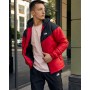 Комфортна куртка чоловіча весна-осінь стьобана з капюшоном червона | Демісезонні чоловічі куртки
